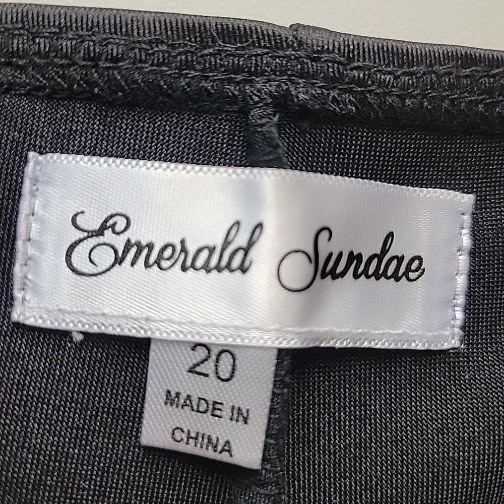 Emerald Sundae Gathered Trendy Little Black Dress Plus Size 20 NEW with Tag - Picture 10 of 14